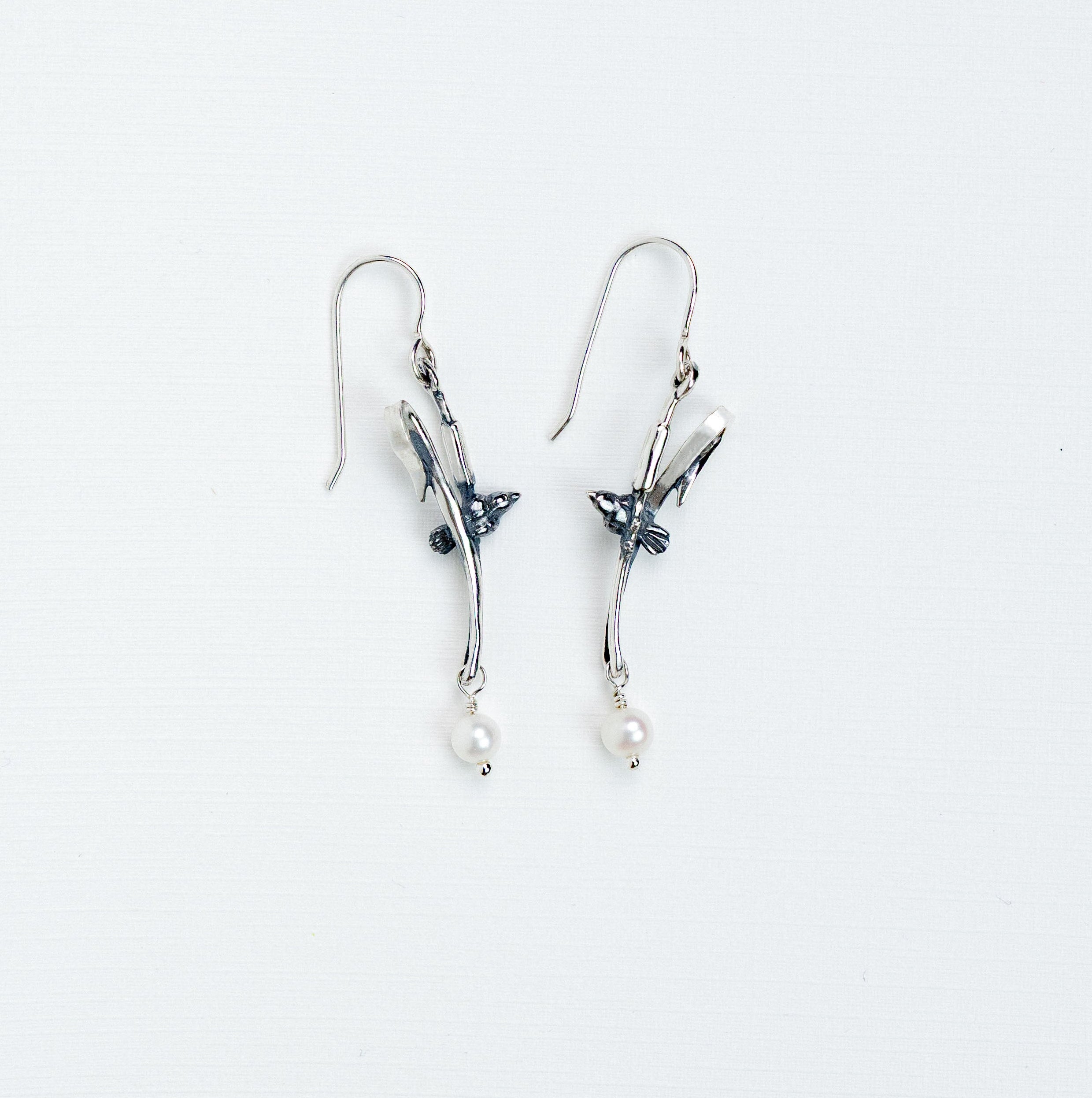 Black Bird Pearl Earrings
