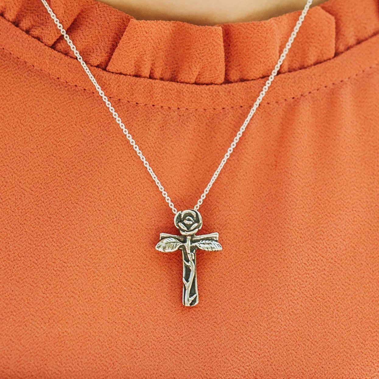 Rose Cross Pendant