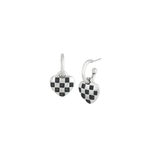 "Picnic" Checkered Heart Hoop Earrings