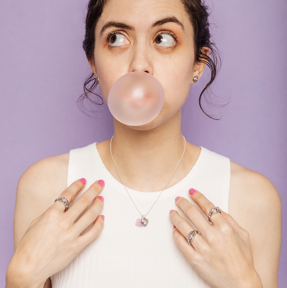 Bubblegum Heart Chiclet Duo Pendant