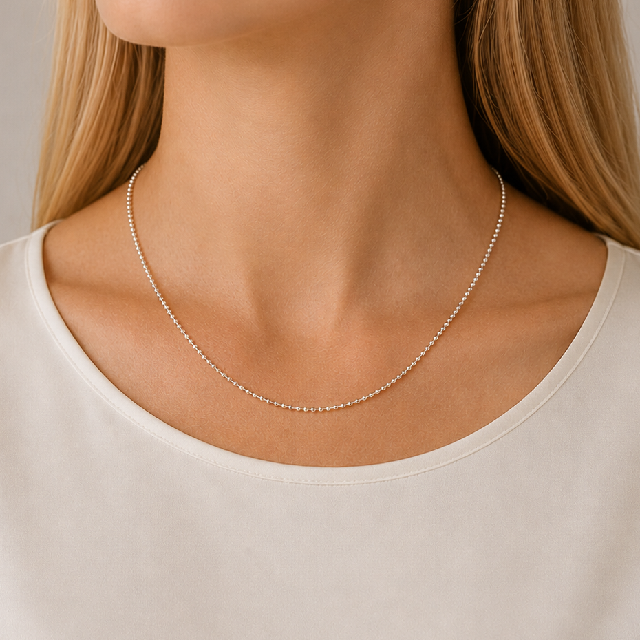 Sterling Silver Round Bead Chain