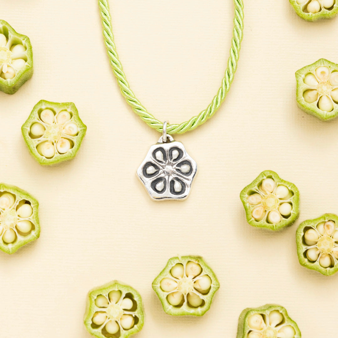 Okra Flower Necklace