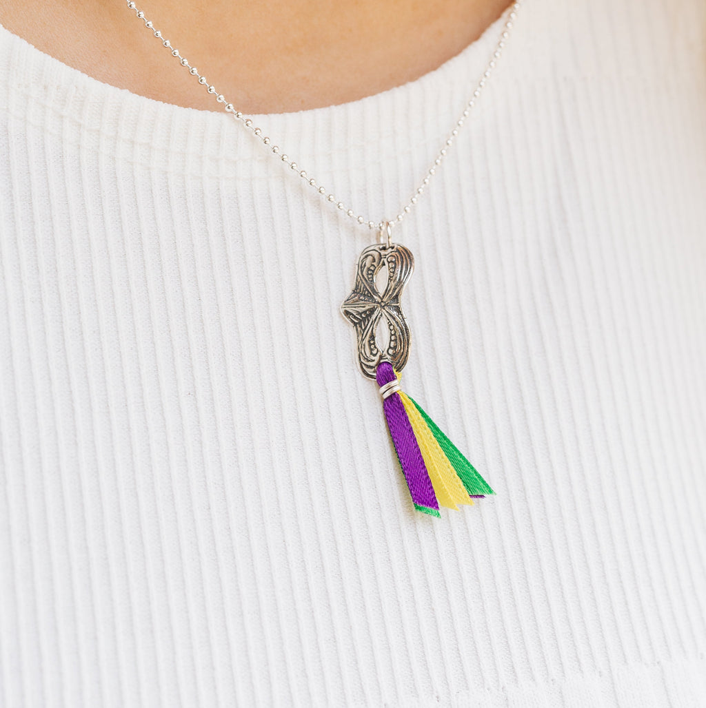 Mardi Gras Mask Ribbon Pendant