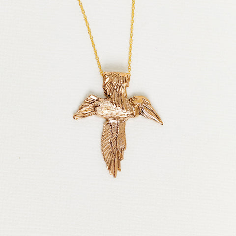 Bronze Pelican Cross Pendant