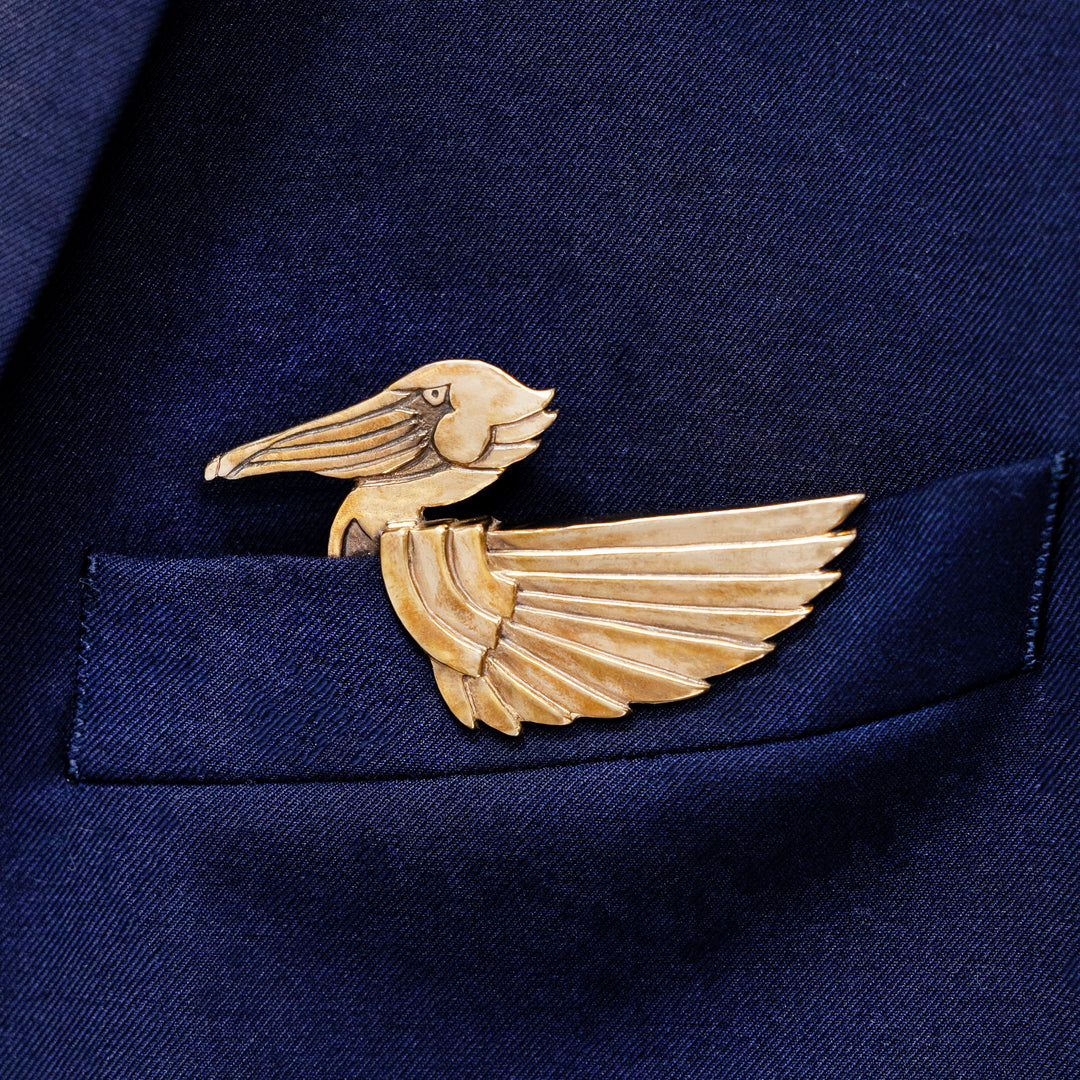 Gilded Pelican Deco Pocket Square™