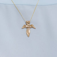 Bronze Pelican Cross Pendant