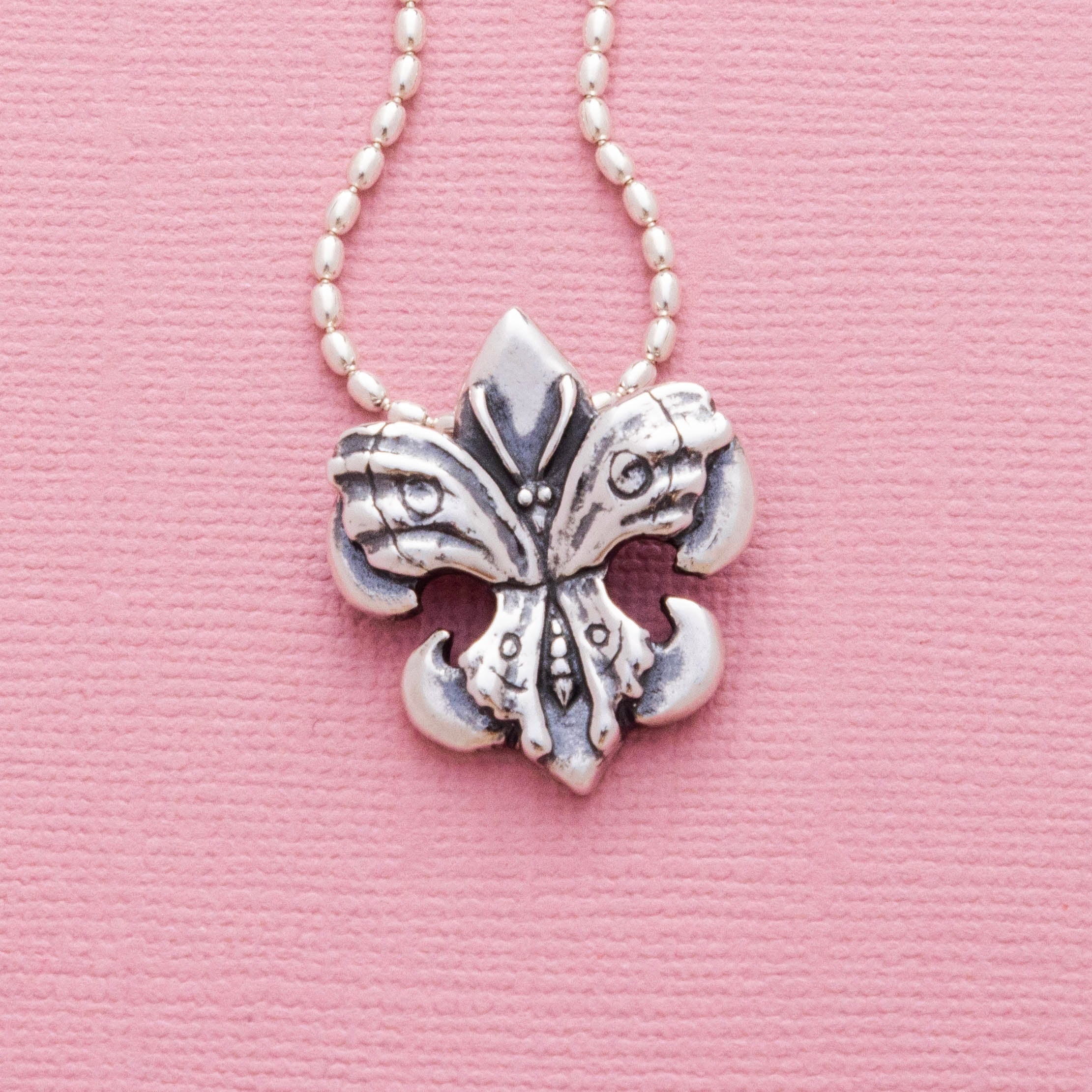 Fleur de Lis Butterfly Large Pendant