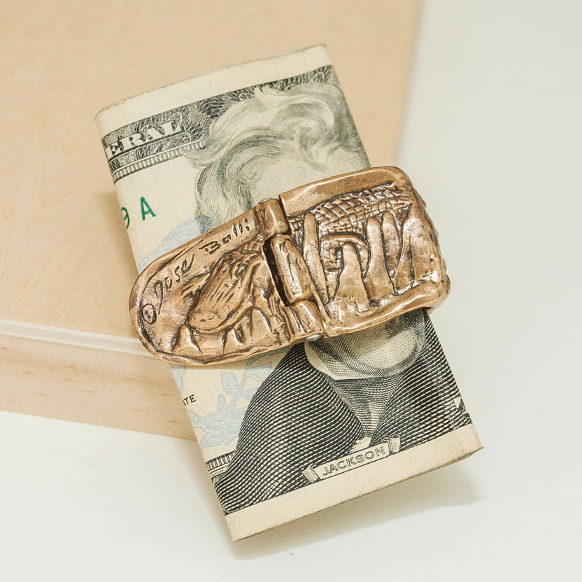 Alligator Bronze Money Clip