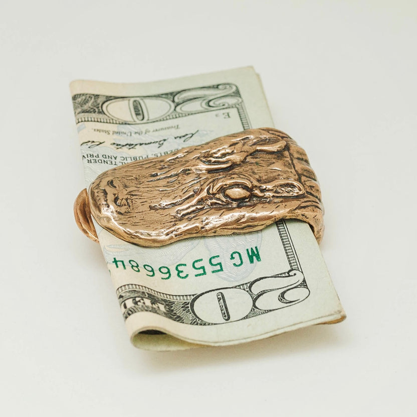 Alligator Bronze Money Clip