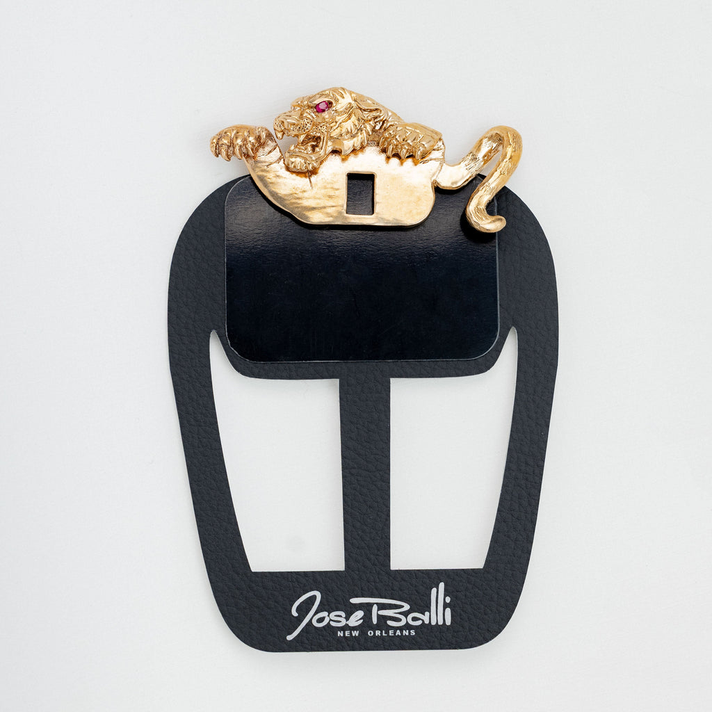Gilded Tiger Ruby Eye Pocket Square™