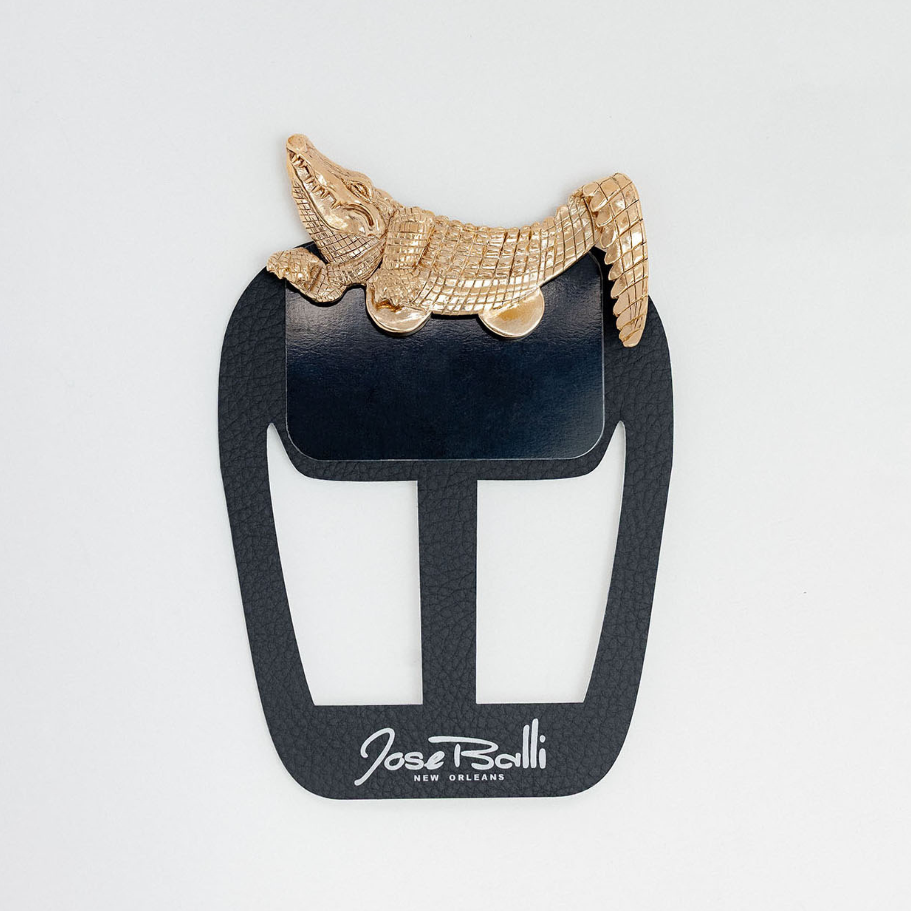 Gilded Alligator Pocket Square with patented magnetic insert for men