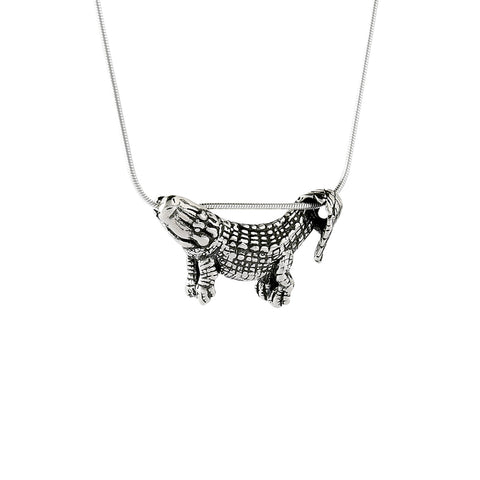 Silver Dangling Alligator Pendant