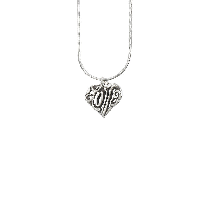 Love Script Heart Pendant