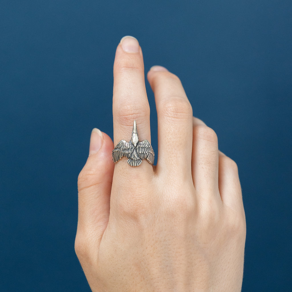 Silver Pelican Ring