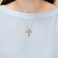 Bronze Pelican Cross Pendant