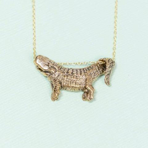 Bronze Dangling Alligator Pendant