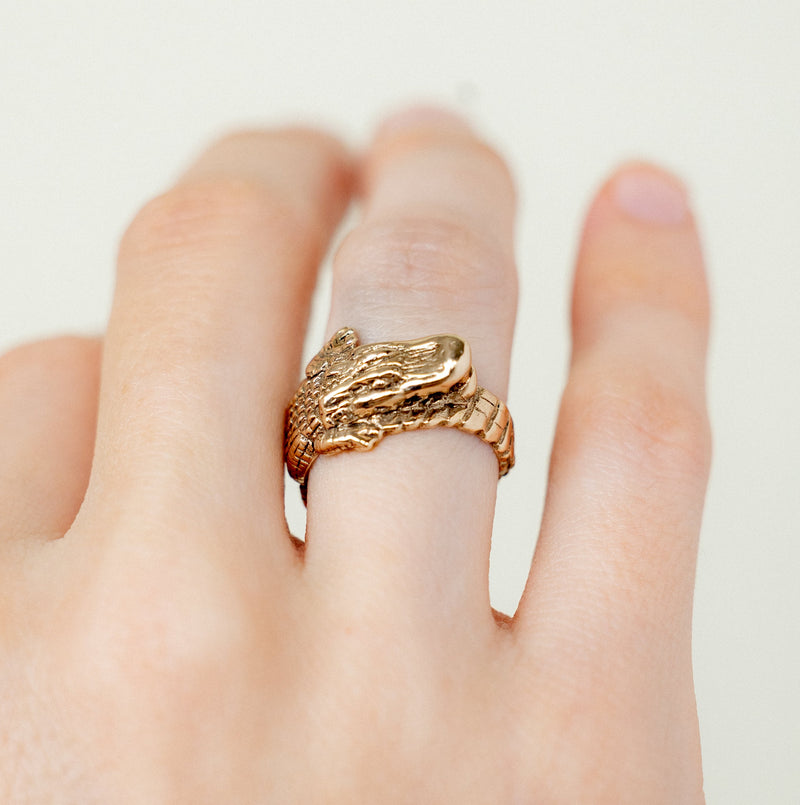 bronze alligator ring jose balli detailed gator ring handcrafted jewelry