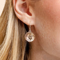 Fleur de lis doubloon bronze earrings worn on model