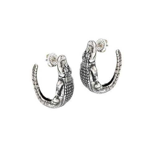 Large Alligator Hoop Earrings