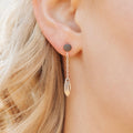 loves me daisy earrings worn close showing detail