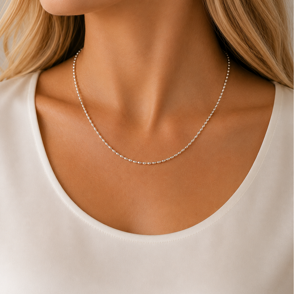 Sterling Silver Oval Bead Chain