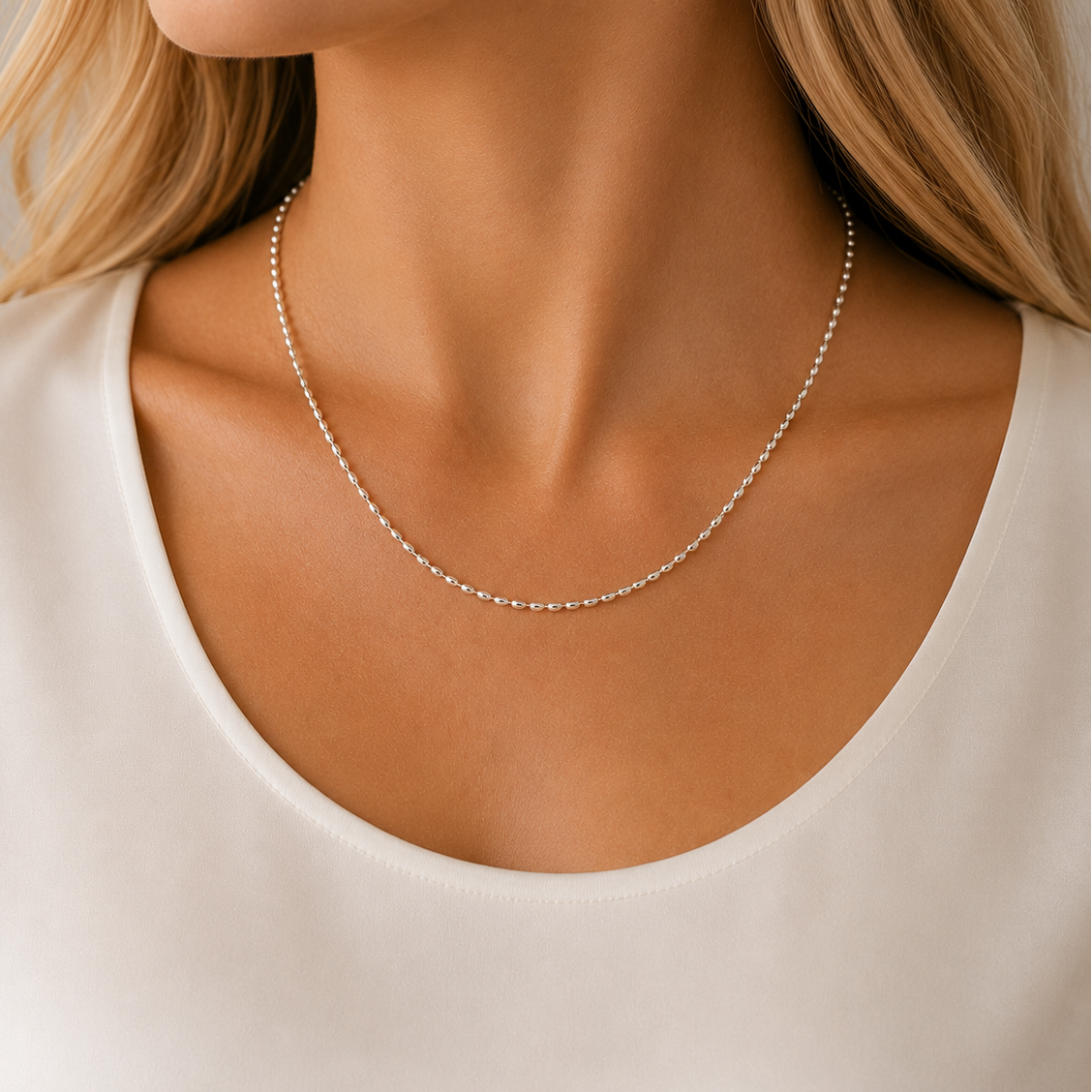 Sterling Silver Oval Bead Chain