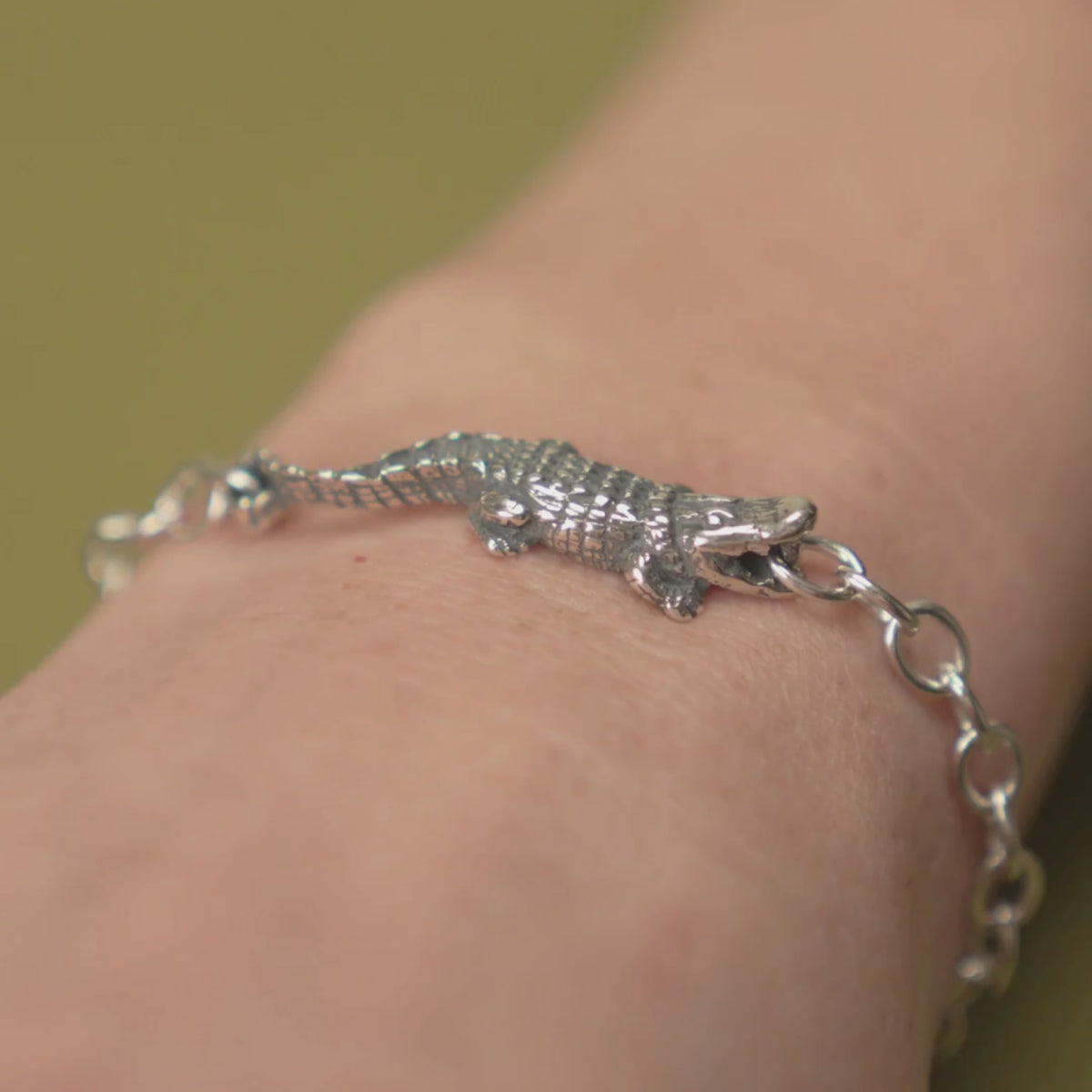 Biting Alligator Bracelet
