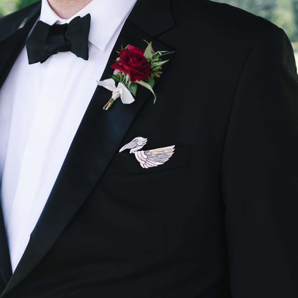 Art Deco Pelican Pocket Square™