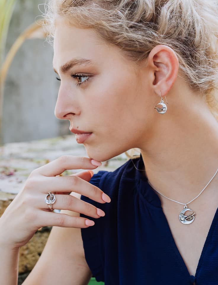 Jazz Man in the Moon Earrings