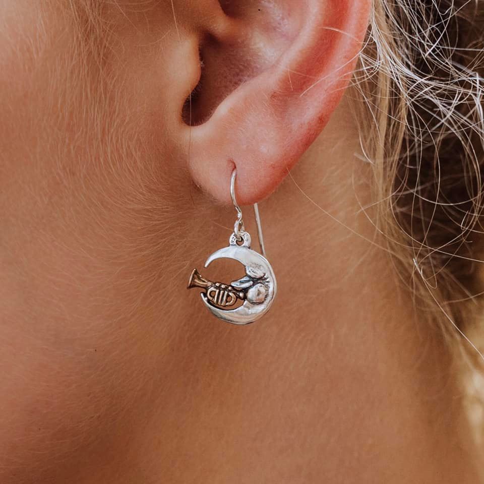 Jazz Man in the Moon Earrings