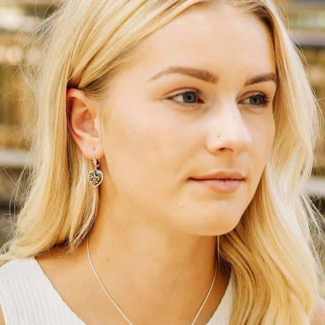 Saints and Angels Two Tone Bronze Earrings