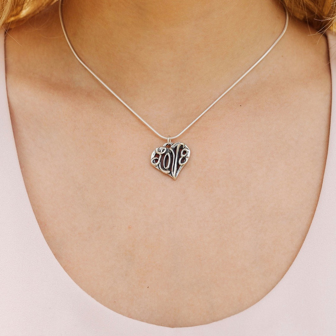 Love Script Heart Pendant