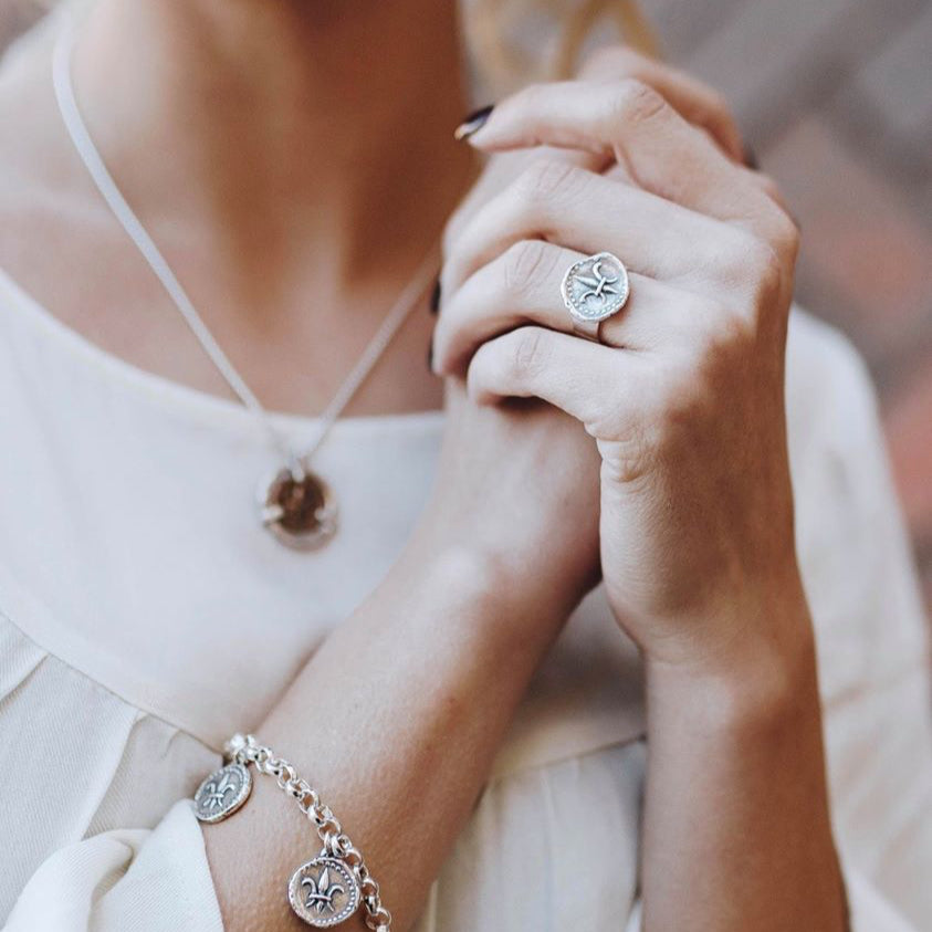 Fleur de Lis Doubloon Ring