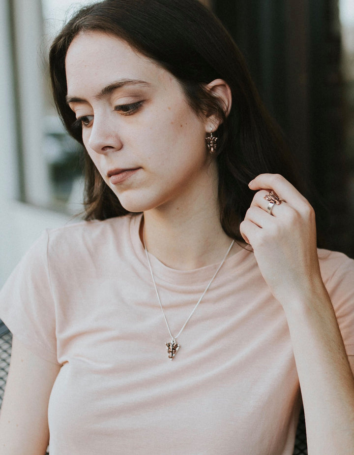 Crawfish Small Copper Earrings