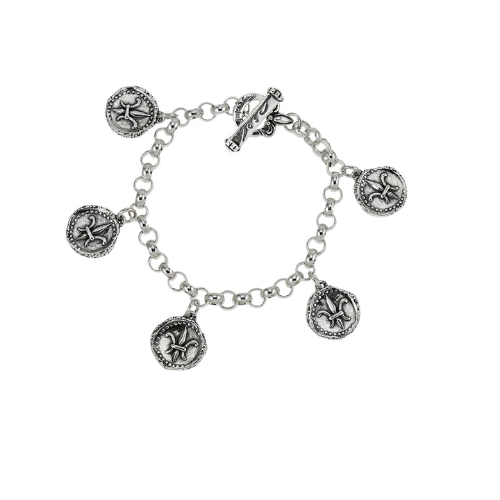 Fleur de Lis Doubloon Charm Bracelet