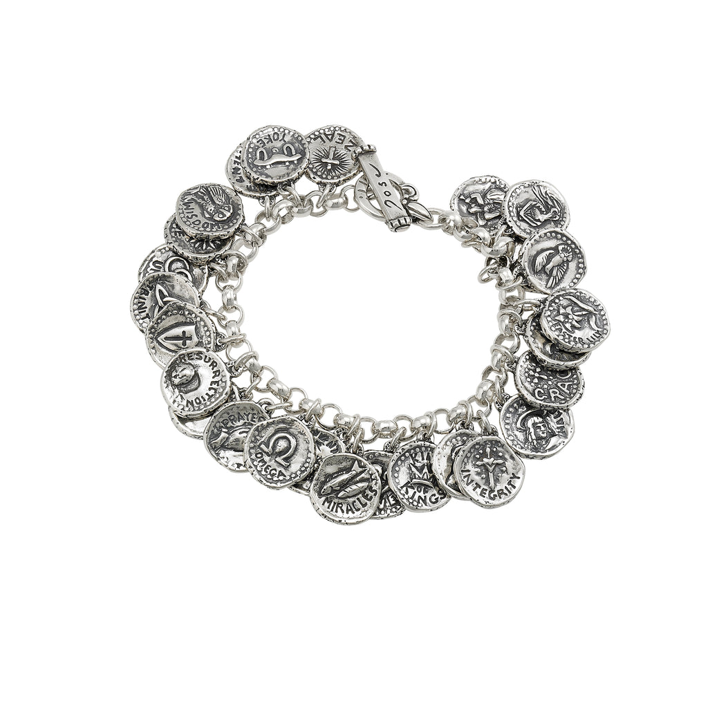 Christian Coin A thru Z Charm Bracelet