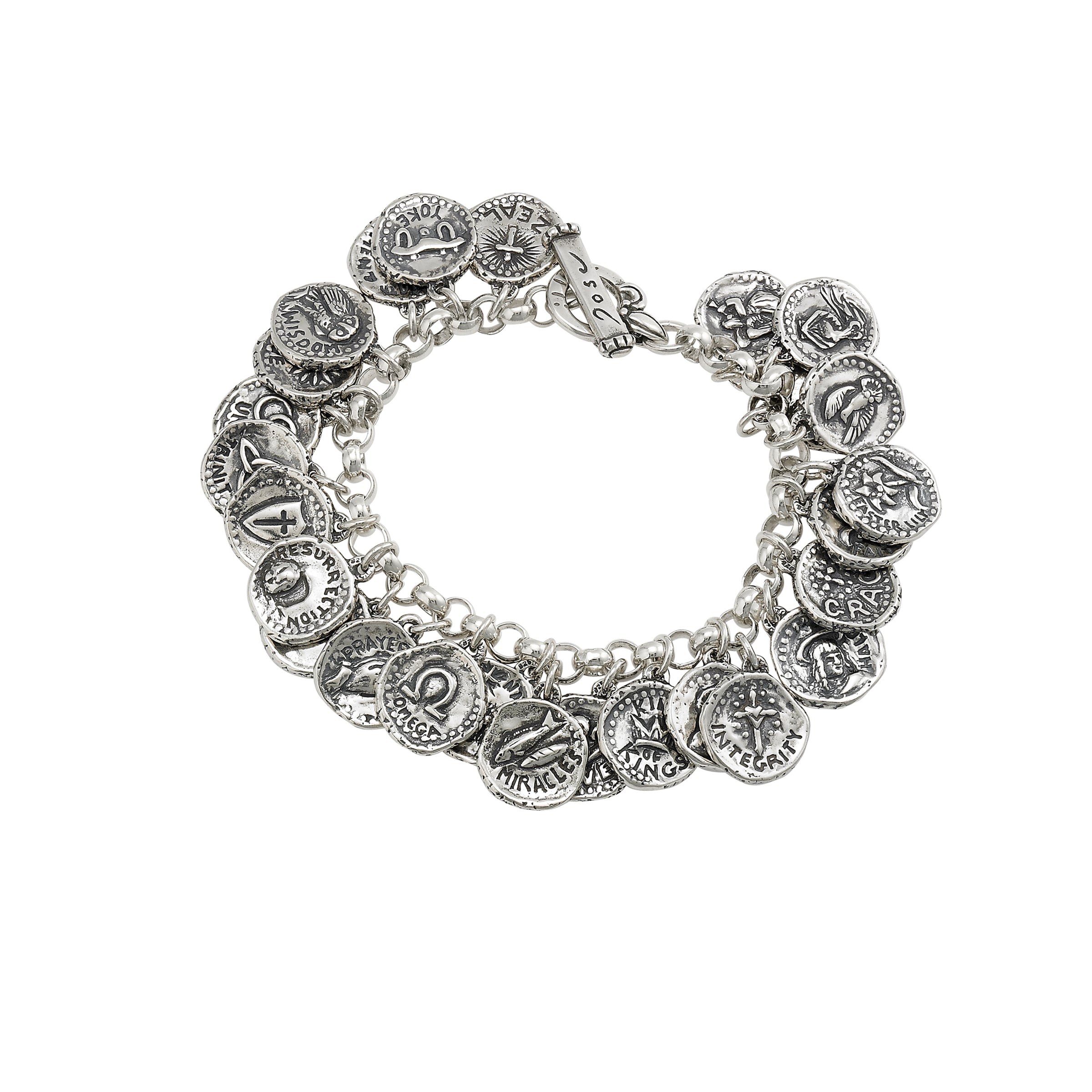 Christian Coin A thru Z Charm Bracelet