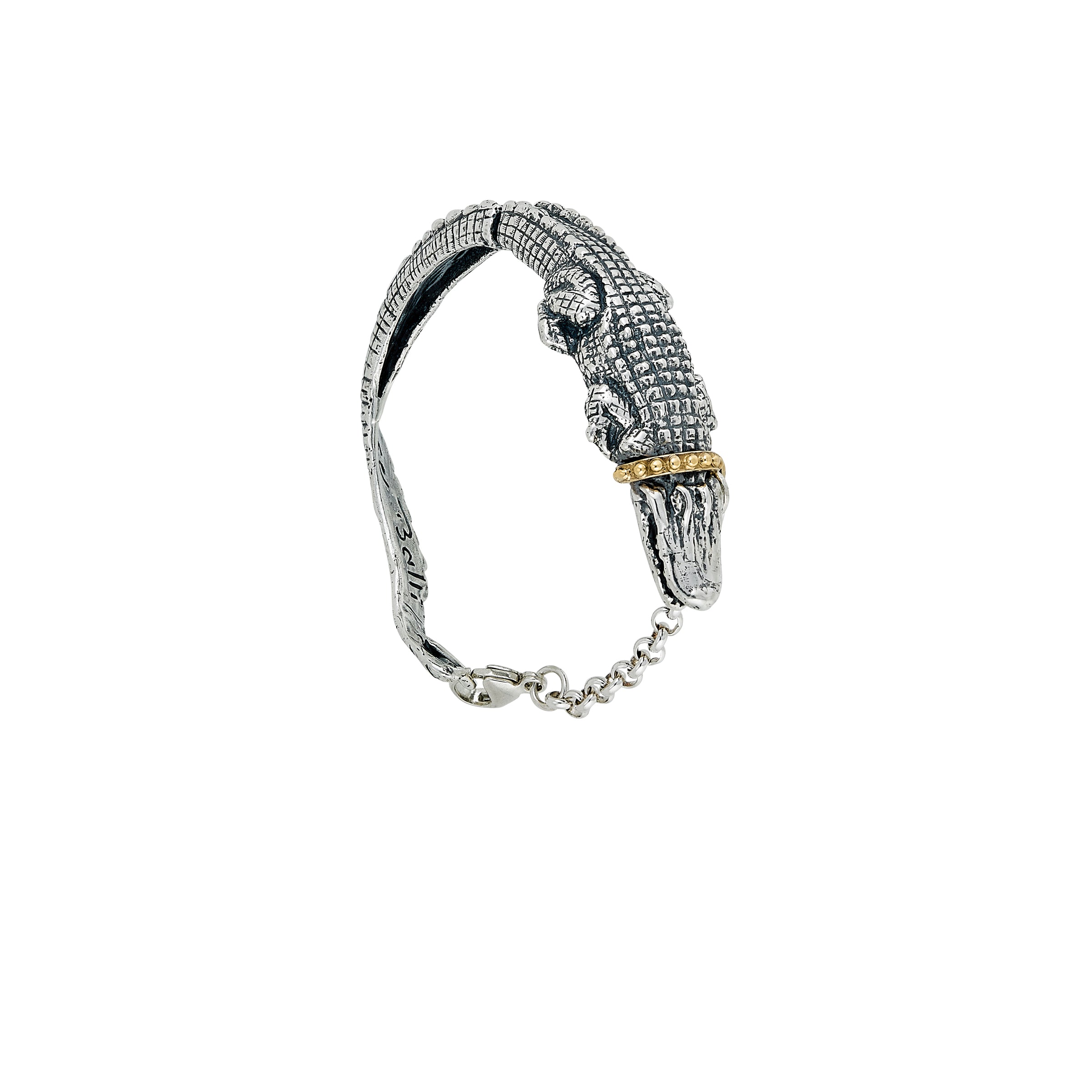 Pet Alligator Two Tone Bangle Bracelet