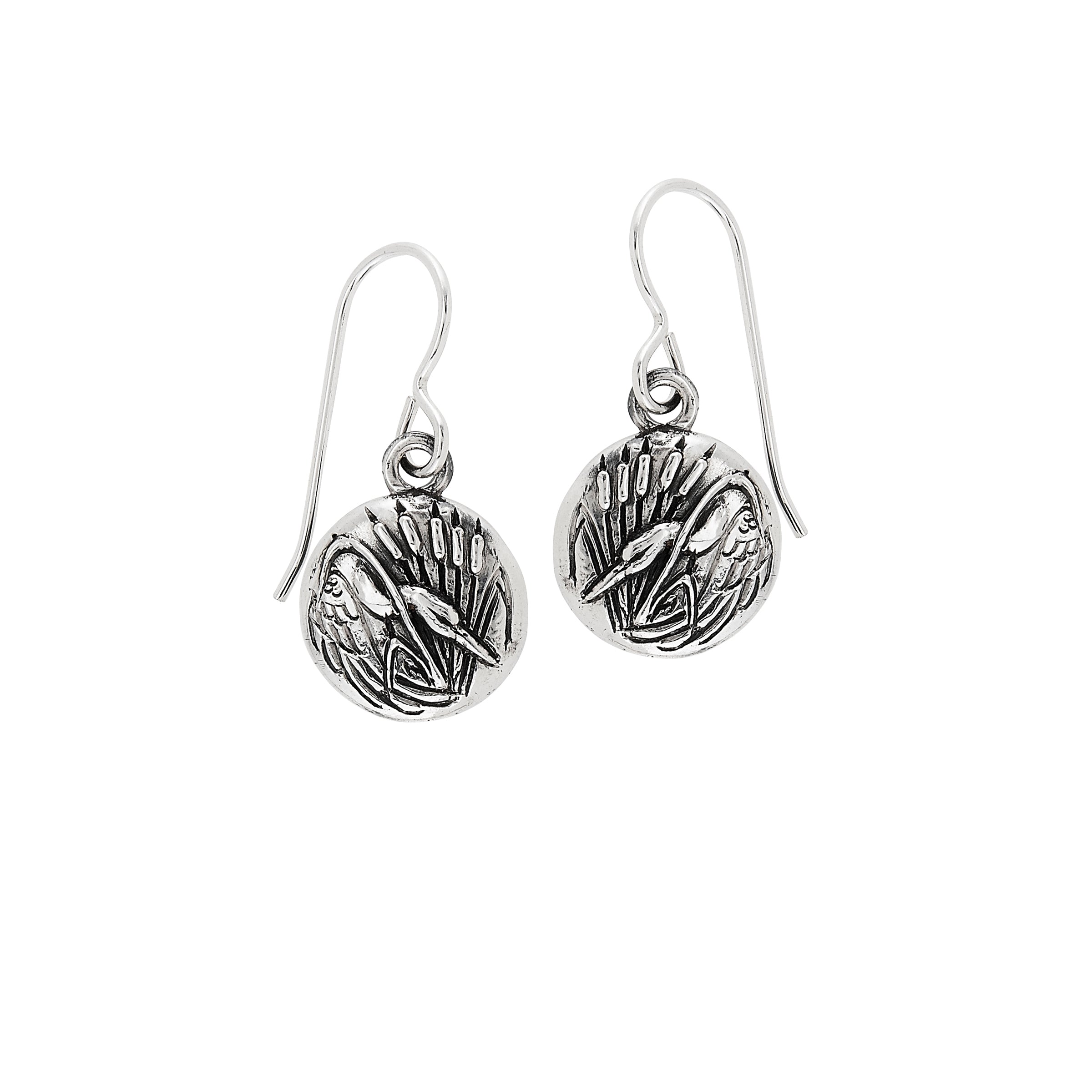 Egret Circle Earrings