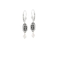 Petite Fleur de Lis Brick Pearl Earrings