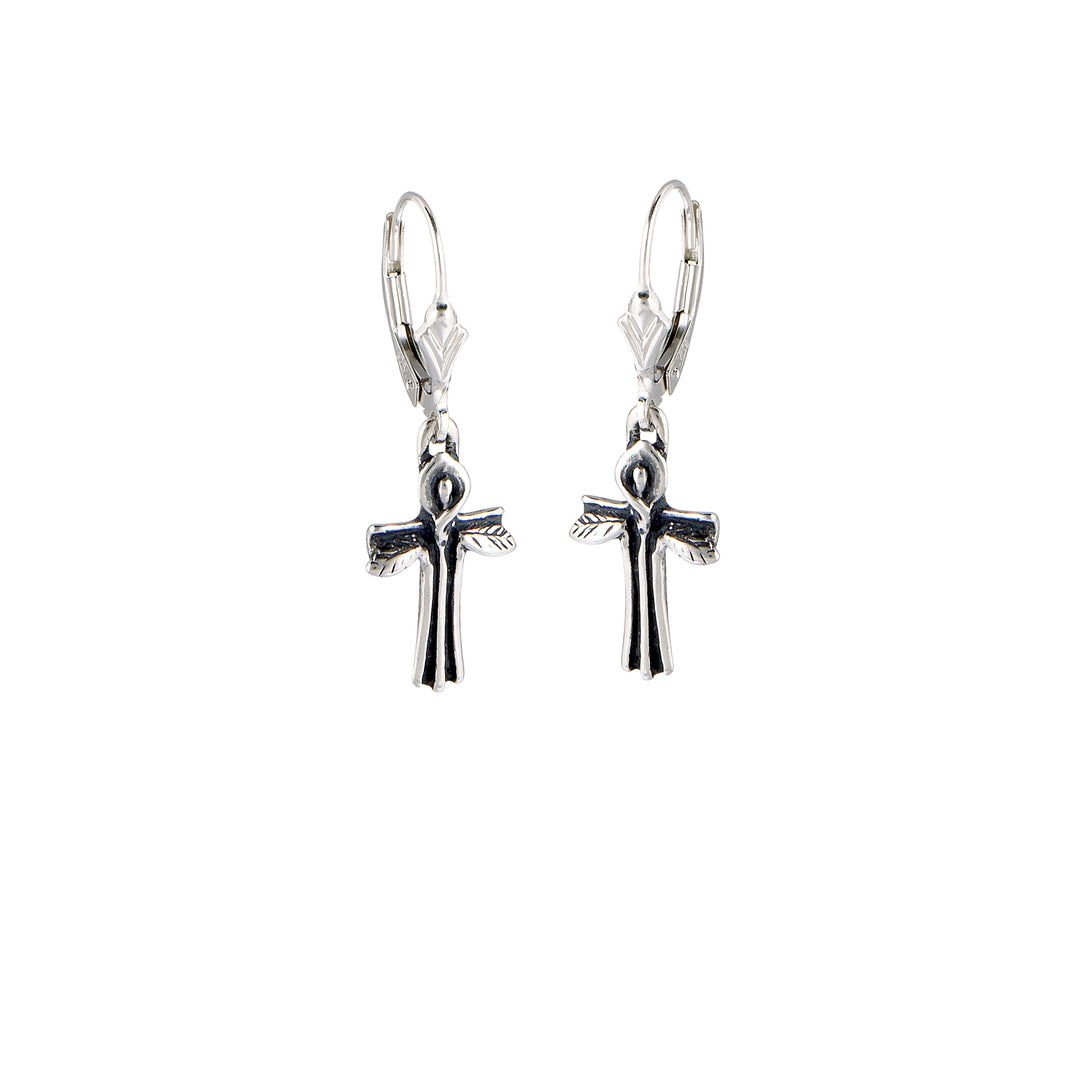 Calla Lily Cross Earrings