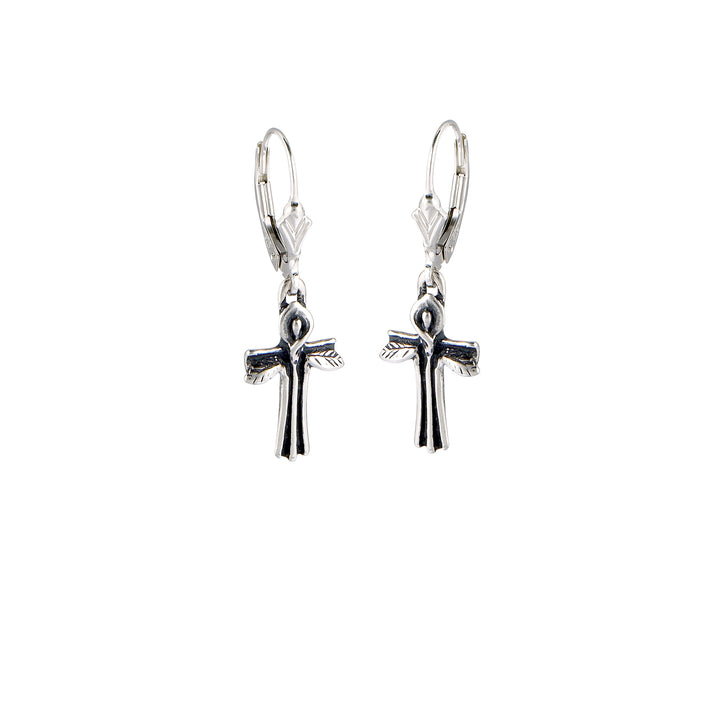 Calla Lily Cross Earrings