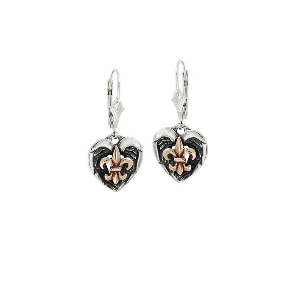 Saints and Angels Two Tone Gold Earrings