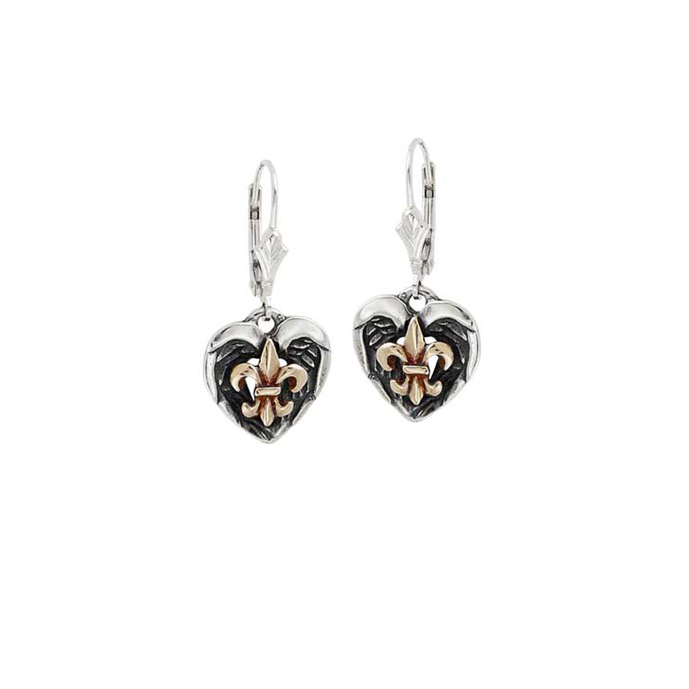 Saints and Angels Two Tone Gold Earrings