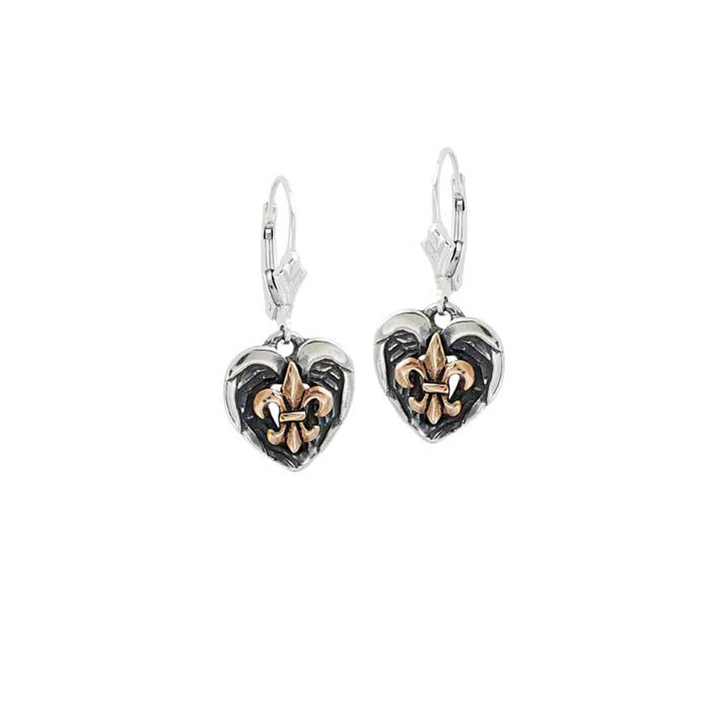 Saints and Angels Two Tone Bronze Earrings