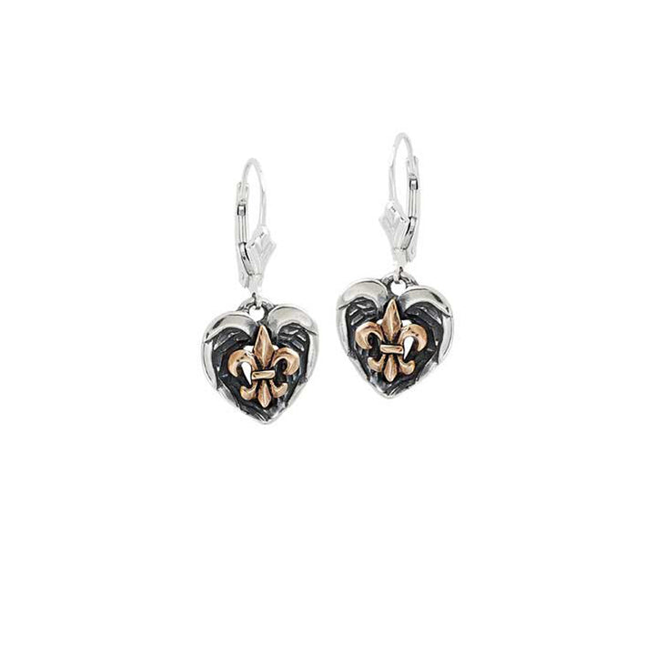 Saints and Angels Two Tone Bronze Earrings