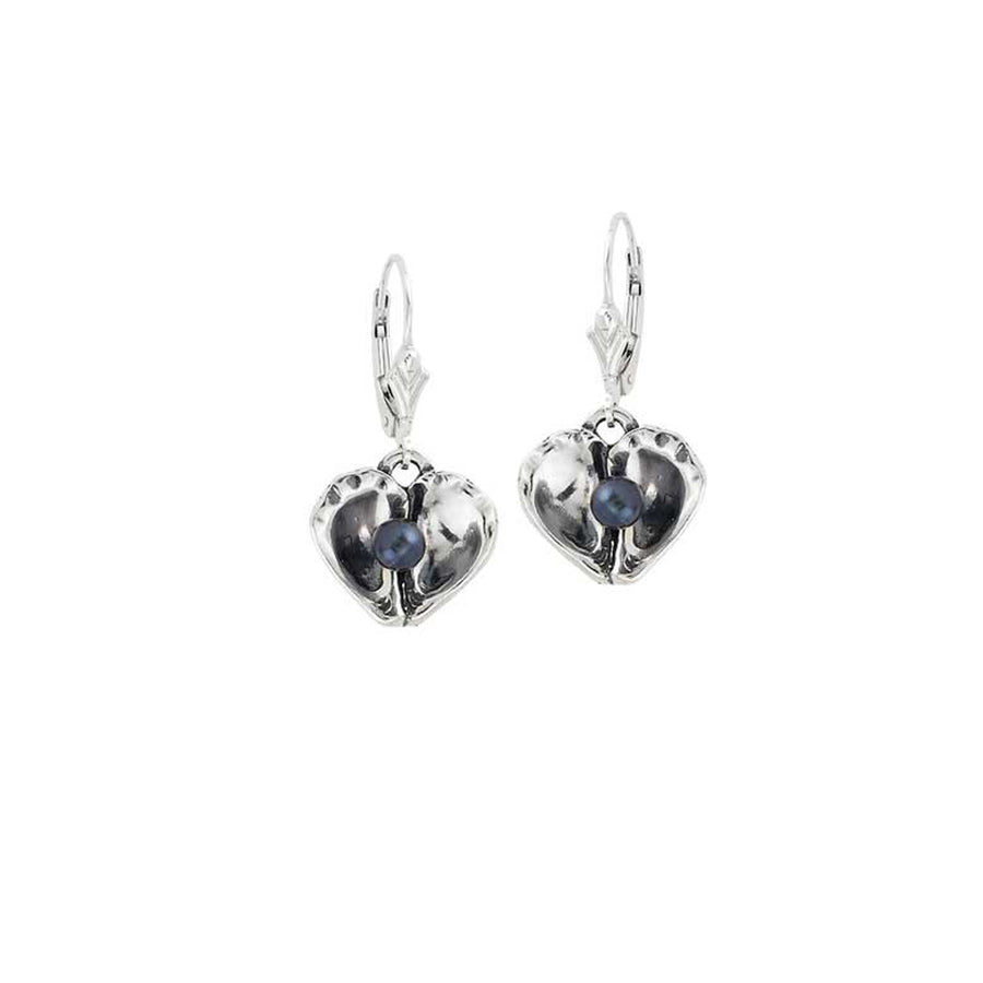 Oyster Heart Pearl Earrings