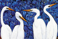 Egrets & Irises Landscape Art Print