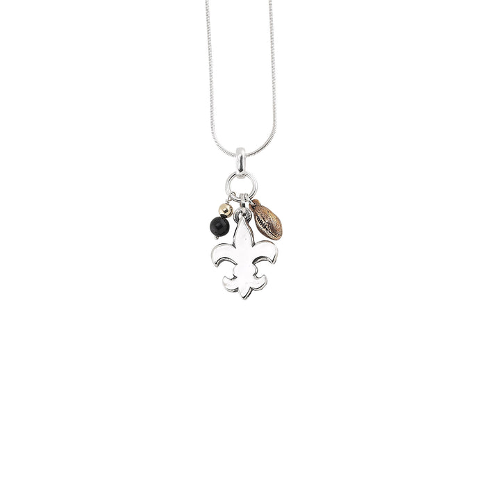 Image of Fleur De Lis Football Necklace Pendant