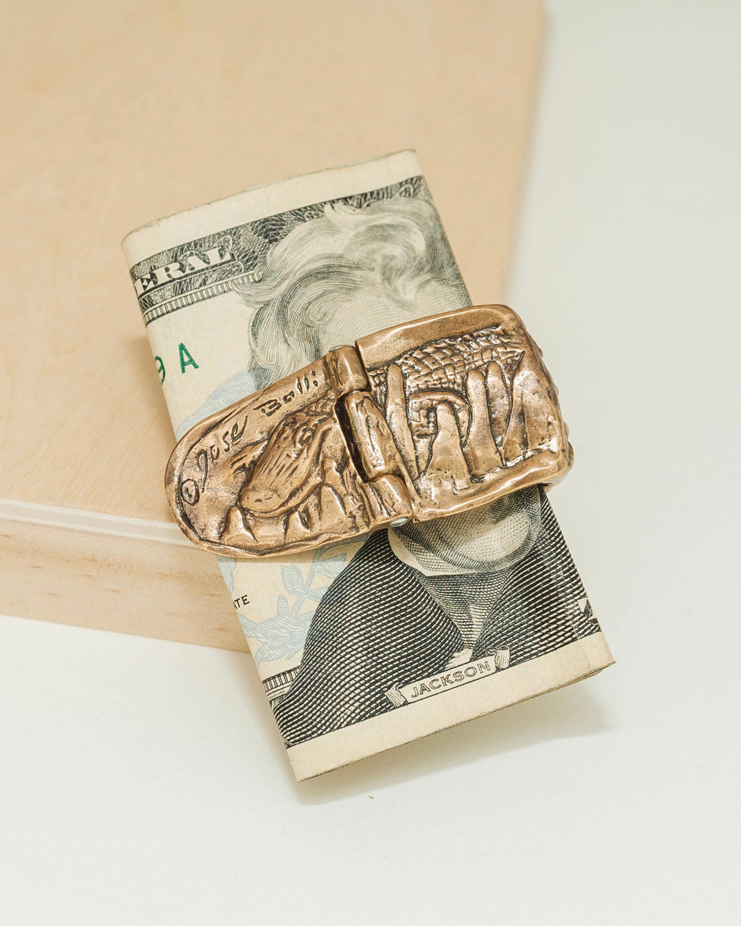 Alligator Bronze Money Clip